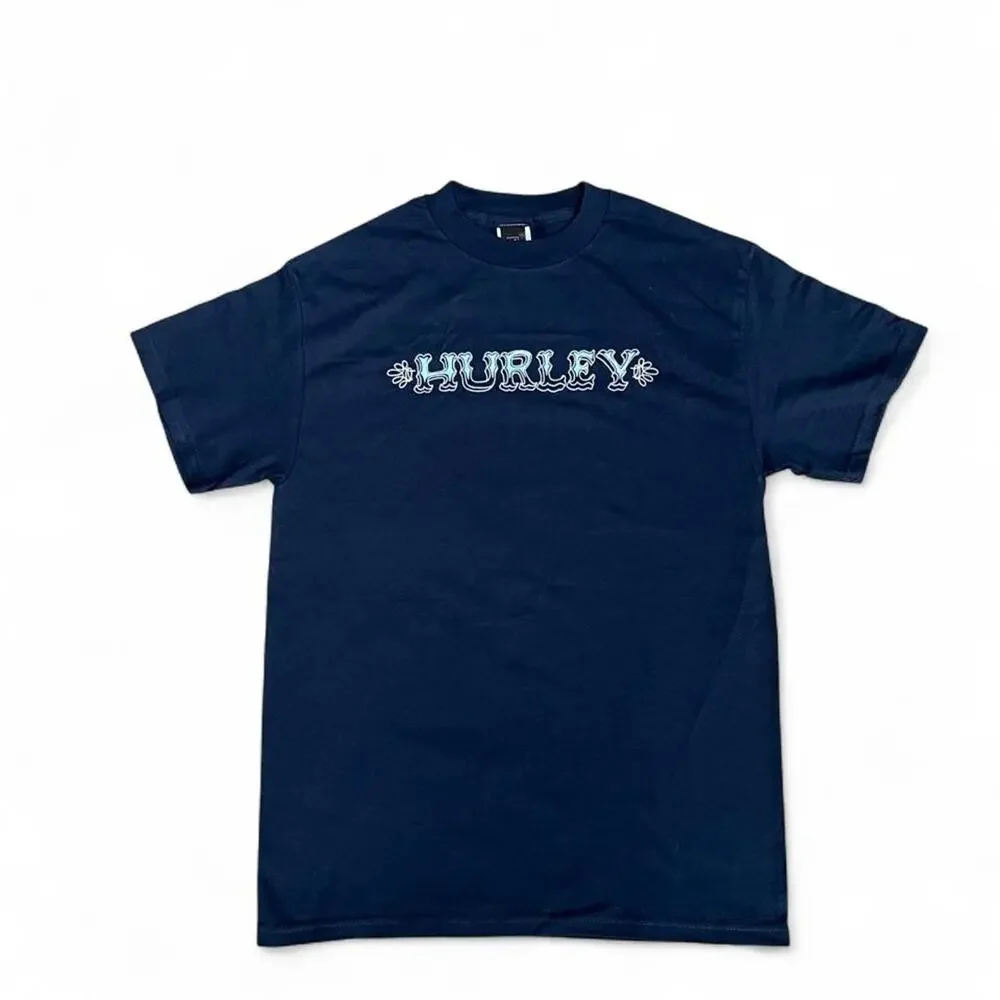 Hurley “International 09” Navy Y2K Surf Logo T-shirt, Medium